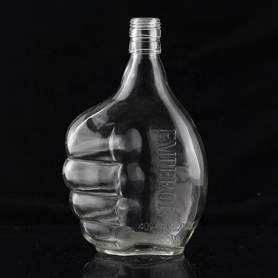 Garrafa de vidro industrial de 700 ml para a indústria de bebidas em forma de polegar