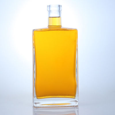 Logotipo personalizado Garrafa de vidro de 750 ml para Gin Rum Champanhe Brandy Tequila Whisky Liquor