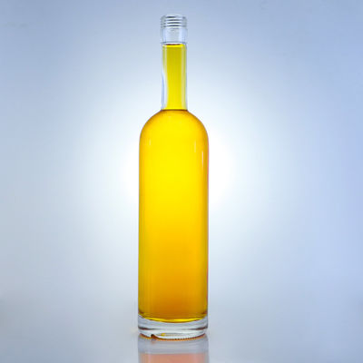 Base de vidro pescoço comprido rum personalizado vodka whisky tequila garrafa de gin com cortiça