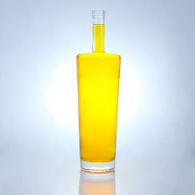 Garrafa de vidro de 750 ml de qualidade alimentar para rum, vodka, uísque, tequila, gin, material de super-flinta