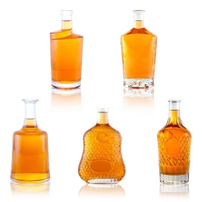 Garrafa de vidro para gin rum champanhe brandy e uísque com logotipo personalizado