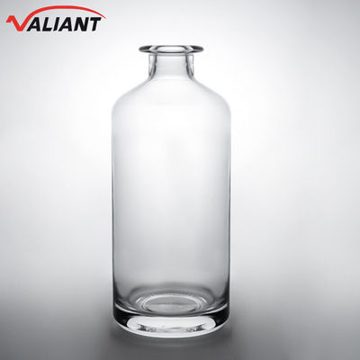 Garrafa de vidro para gin rum champanhe brandy uísque pescoço curto limpo ou personalizado