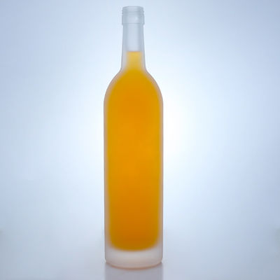 Colar de vidro 750 ml Classic Frosted Empty Clear Flint Gin Rum Champagne Brandy Whisky Liquor Flasca com Cortiça