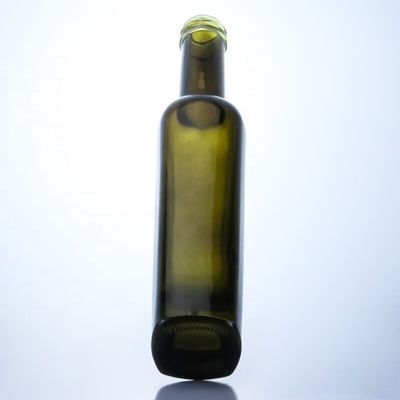 375 ml de garrafas de vidro de azeite de oliva verde escuro