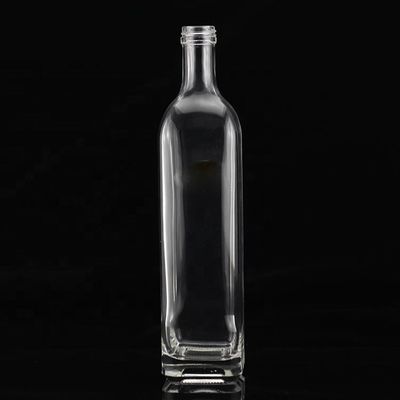 Garrafa de vidro quadrada de 500 ml de azeite extra virgem com manuseio de superfície personalizado