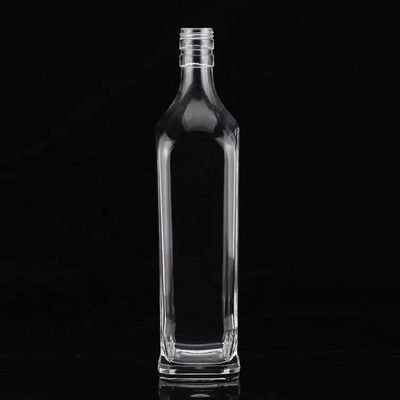 Garrafa de vidro quadrada de 500 ml de azeite extra virgem com manuseio de superfície personalizado