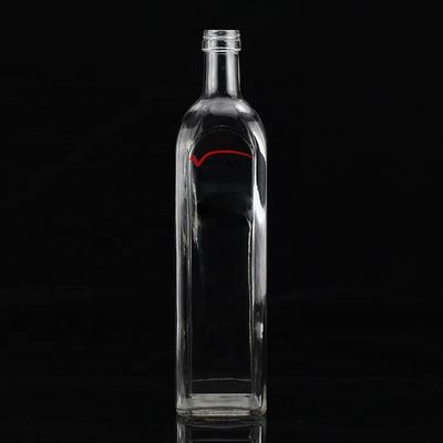 Garrafa de vidro quadrada de 500 ml de azeite extra virgem com manuseio de superfície personalizado