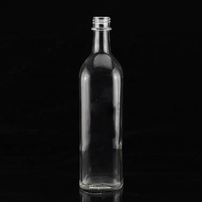 Garrafa de vidro quadrada de 500 ml de azeite extra virgem com manuseio de superfície personalizado