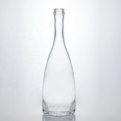 Logotipo personalizado Floral único fundo Super Flint pescoço comprido 750ml garrafa de vidro para cortiça Gin