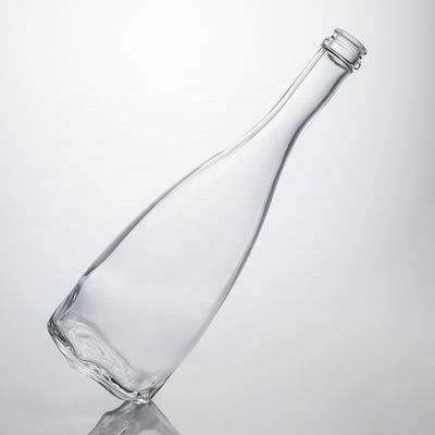 Logotipo personalizado Floral único fundo Super Flint pescoço comprido 750ml garrafa de vidro para cortiça Gin