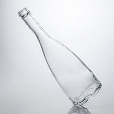 Logotipo personalizado Floral único fundo Super Flint pescoço comprido 750ml garrafa de vidro para cortiça Gin