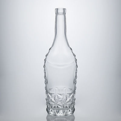 Forma personalizada 750 ml Impressão de seda polida cromada Vinho espumante Champanhe Garrafa de vidro com rótulos metálicos