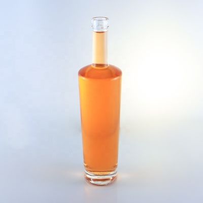 Botelha de vidro de flint de 750 ml de pescoço longo com rolhas e manuseio de superfície com gravação ácida