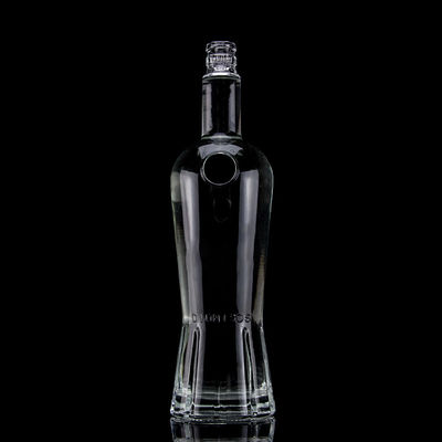500ml700ml750ml garrafa de uísque transparente com Super Flint vidro personalizado esculpido design único