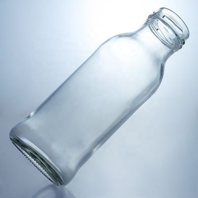 Garrafa de bebida de vidro transparente Popular 100ml260ml 500ml 1000ml garrafa redonda com tampa de parafuso