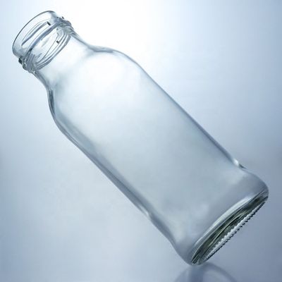 Garrafa de bebida de vidro transparente Popular 100ml260ml 500ml 1000ml garrafa redonda com tampa de parafuso