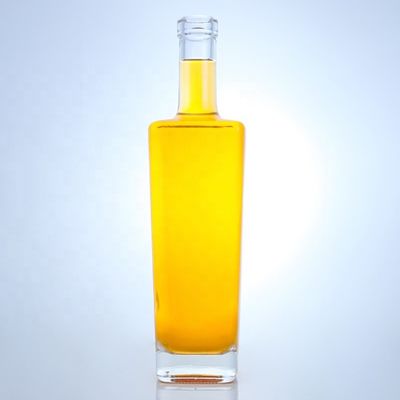 Logotipo do cliente aceitável Garrafa de vidro de luxo para vodka uísque tequila gin brandy