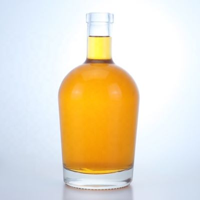 Flasca de vinho de forma oval transparente 500 ml 700 ml 750 ml com rolhas para bebidas