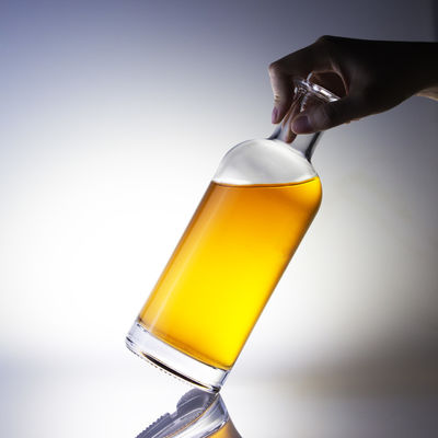 Garrafa de vidro transparente lisa e vazia garrafas de vodka de 1 litro personalizáveis e duráveis