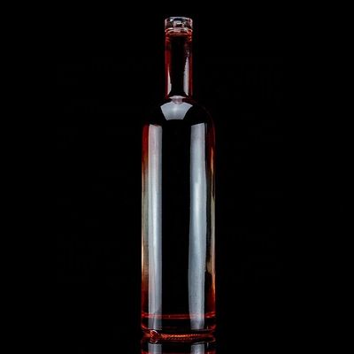 Revestimento Cor Vermelha 750 ml Tequila Botella de Vidro com Design Único e Cortiça