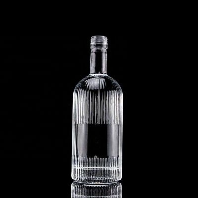 500ml 700ml SCREW CAP Super Flint Glass Botella de uísque vazia para design clássico redondo