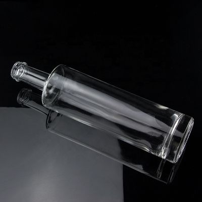 Desenho exclusivo 750 ml de garganta longa, garrafa de vidro de vodka vazia com tampa de parafuso, vidro de pedra.