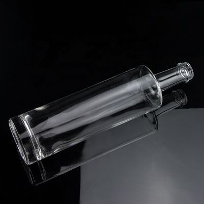 Desenho exclusivo 750 ml de garganta longa, garrafa de vidro de vodka vazia com tampa de parafuso, vidro de pedra.