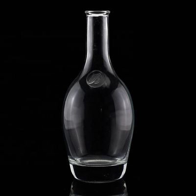 Acid Etch Surface Handling Tequila garrafas de vidro com pescoço redondo e pedra vazia