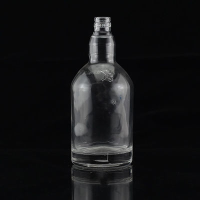 Acid Etch Surface Handling Tequila garrafas de vidro com pescoço redondo e pedra vazia