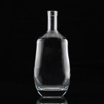 Acid Etch Surface Handling Tequila garrafas de vidro com pescoço redondo e pedra vazia