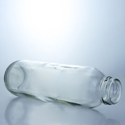 Material do colarinho Vidro 350ml Botella de vidro redonda com logotipo personalizado exclusivo