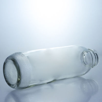 Material do colarinho Vidro 350ml Botella de vidro redonda com logotipo personalizado exclusivo