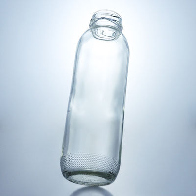 Material do colarinho Vidro 350ml Botella de vidro redonda com logotipo personalizado exclusivo