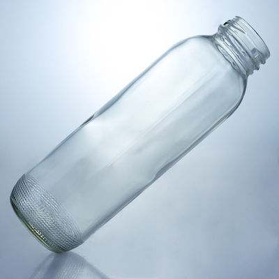 Material do colarinho Vidro 350ml Botella de vidro redonda com logotipo personalizado exclusivo