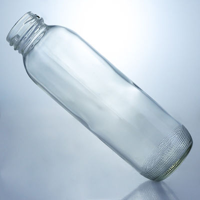 Material do colarinho Vidro 350ml Botella de vidro redonda com logotipo personalizado exclusivo