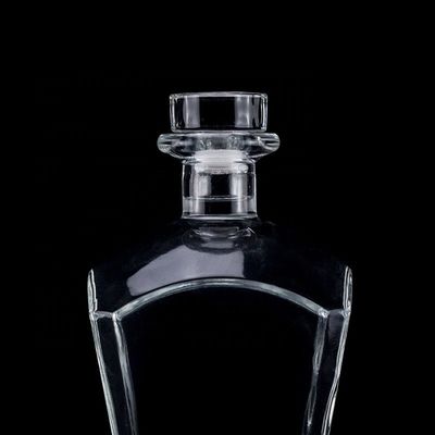Garrafa de uísque de vidro de super flint clara ou personalizada 700 ml 750 ml com rolha de cortiça