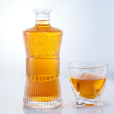Garrafa 750 ml 1000 ml garrafa de vidro transparente para gin rum vodka uísque personalizado