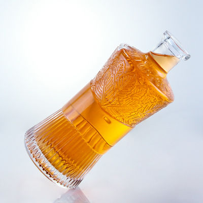 Garrafa 750 ml 1000 ml garrafa de vidro transparente para gin rum vodka uísque personalizado