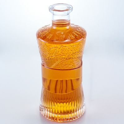Garrafa 750 ml 1000 ml garrafa de vidro transparente para gin rum vodka uísque personalizado