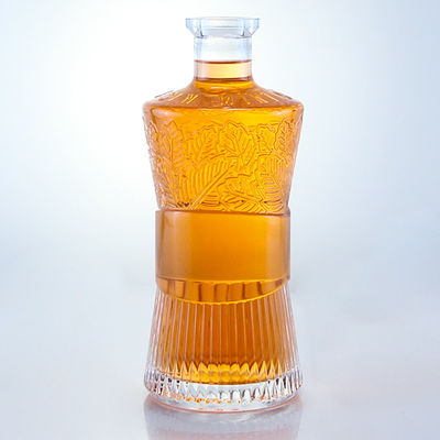 Garrafa 750 ml 1000 ml garrafa de vidro transparente para gin rum vodka uísque personalizado