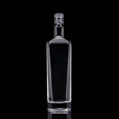 Garrafa de vidro de uísque Quadrada 700 ml Fundo espesso 750 ml Garrafas de tequila 500 ml para bebidas espirituosas