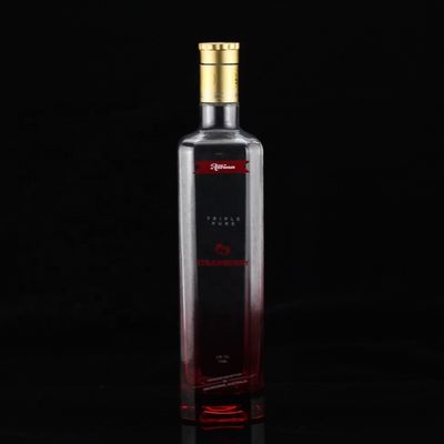 Garrafa de vidro de uísque Quadrada 700 ml Fundo espesso 750 ml Garrafas de tequila 500 ml para bebidas espirituosas