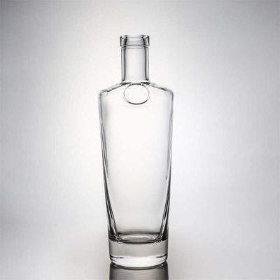Material Base Vidro Personalizado 500ml 700ml 750ml Super Flint Round Clear Glass Bottle