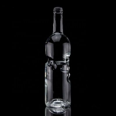 Garrafas de vidro em forma de guitarra de 700 ml com tampa de cortiça para whisky de vodka claro ou personalizado
