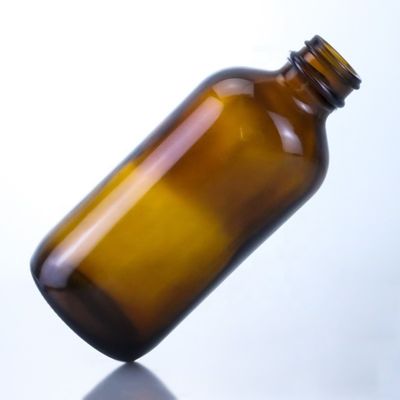 Garrafa de cerveja de vidro vazia de 350 ml com cortina de seda e estampagem a quente