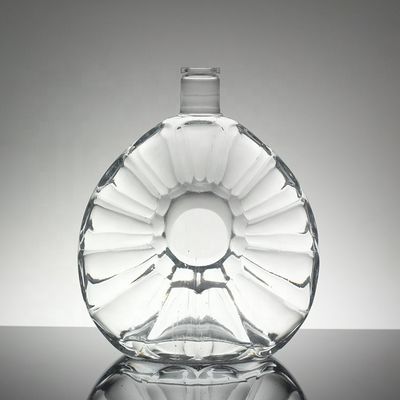 Logotipo Impresso Garrafa de vidro Vodka Whisky com tampa de parafuso e forma de granada