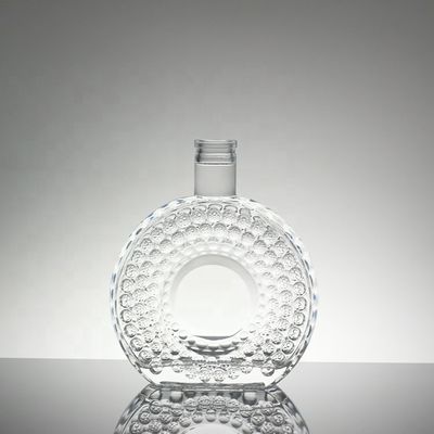 Logotipo Impresso Garrafa de vidro Vodka Whisky com tampa de parafuso e forma de granada