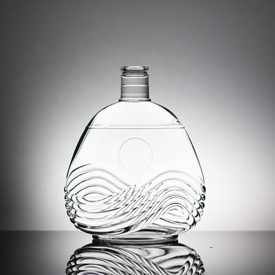 Logotipo Impresso Garrafa de vidro Vodka Whisky com tampa de parafuso e forma de granada