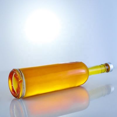 Logotipo personalizado 700ml 750ml Fota de vidro de forma redonda com acabamento superior de parafuso