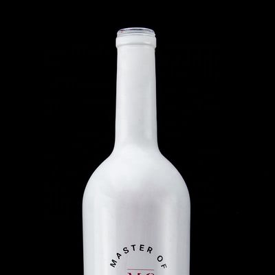 Garrafa personalizada 750 ml tinta em spray branco whisky vodka garrafa de vidro vazia com cortiça